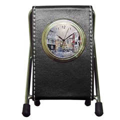 Venice Small Town Watercolor Pen Holder Desk Clocks by BangZart