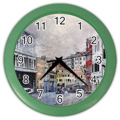 Venice Small Town Watercolor Color Wall Clocks by BangZart