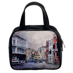 Venice Small Town Watercolor Classic Handbags (2 Sides) by BangZart