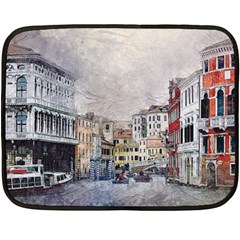 Venice Small Town Watercolor Double Sided Fleece Blanket (mini)  by BangZart