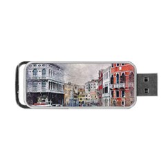 Venice Small Town Watercolor Portable Usb Flash (two Sides) by BangZart