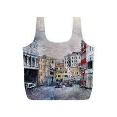 Venice Small Town Watercolor Full Print Recycle Bags (s)  by BangZart