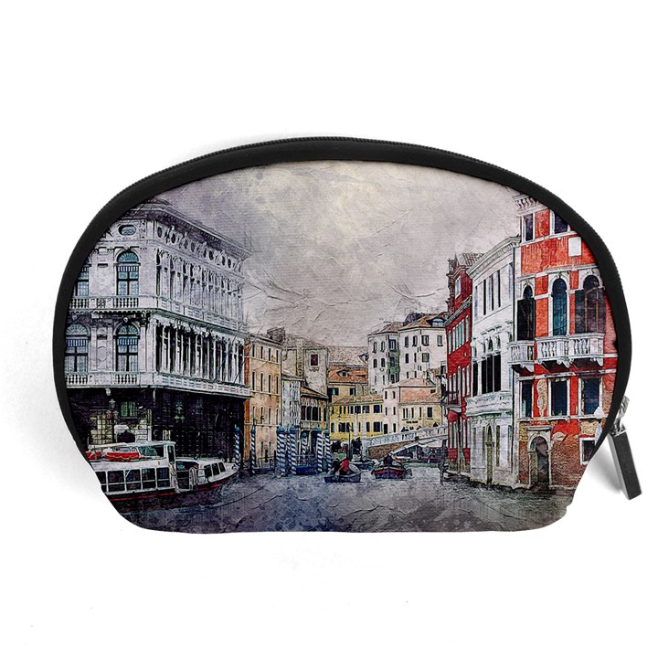 Venice Small Town Watercolor Accessory Pouches (Large) 