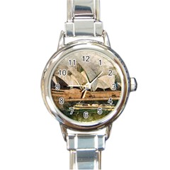 Sydney The Opera House Watercolor Round Italian Charm Watch by BangZart