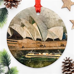 Sydney The Opera House Watercolor Ornament (round) by BangZart