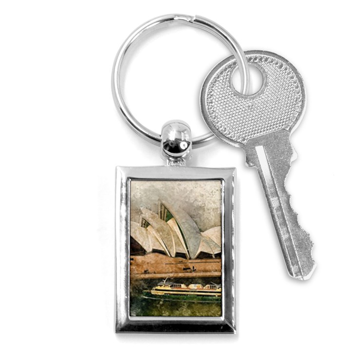 Sydney The Opera House Watercolor Key Chains (Rectangle) 