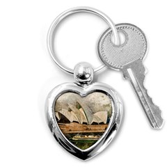 Sydney The Opera House Watercolor Key Chains (heart)  by BangZart