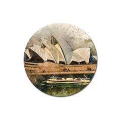 Sydney The Opera House Watercolor Magnet 3  (round) by BangZart