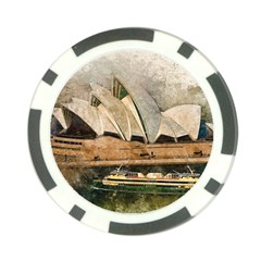 Sydney The Opera House Watercolor Poker Chip Card Guard by BangZart