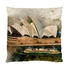 Sydney The Opera House Watercolor Standard Cushion Case (one Side) by BangZart