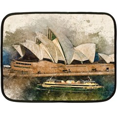 Sydney The Opera House Watercolor Fleece Blanket (mini) by BangZart