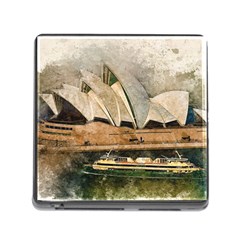 Sydney The Opera House Watercolor Memory Card Reader (square) by BangZart