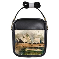 Sydney The Opera House Watercolor Girls Sling Bags by BangZart