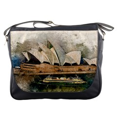 Sydney The Opera House Watercolor Messenger Bags by BangZart