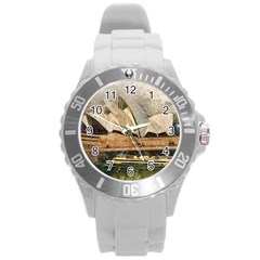 Sydney The Opera House Watercolor Round Plastic Sport Watch (l) by BangZart