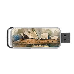 Sydney The Opera House Watercolor Portable Usb Flash (one Side) by BangZart