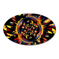 Spiky Abstract Oval Magnet by linceazul