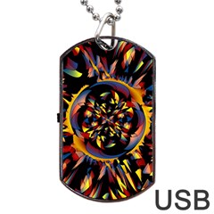 Spiky Abstract Dog Tag Usb Flash (two Sides) by linceazul