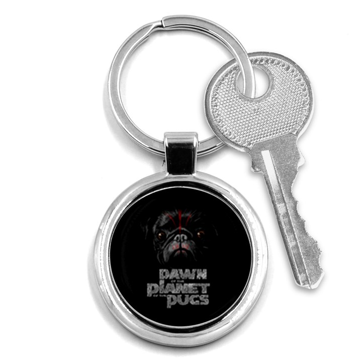 Dawn Of The Planet Of The Pugs Key Chains (Round) 