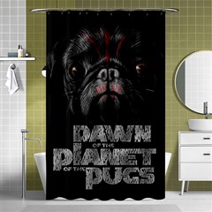 Dawn Of The Planet Of The Pugs Shower Curtain 48  X 72  (small)  by Bigfootshirtshop