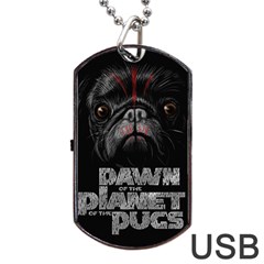 Dawn Of The Planet Of The Pugs Dog Tag Usb Flash (one Side) by Bigfootshirtshop