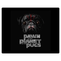 Dawn Of The Planet Of The Pugs Double Sided Flano Blanket (medium) by Bigfootshirtshop