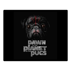 Dawn Of The Planet Of The Pugs Double Sided Flano Blanket (large)  by Bigfootshirtshop