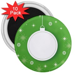 Christmas Bauble Ball 3  Magnets (10 Pack)  by BangZart