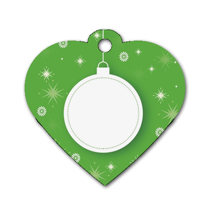 Christmas Bauble Ball Dog Tag Heart (One Side)