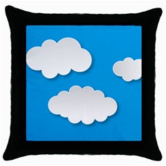 Clouds Sky Background Comic Throw Pillow Case (black) by BangZart