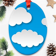 Clouds Sky Background Comic Oval Ornament (two Sides) by BangZart