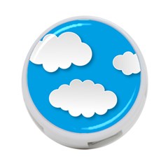 Clouds Sky Background Comic 4-port Usb Hub (one Side) by BangZart