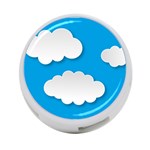 Clouds Sky Background Comic 4-Port USB Hub (One Side) Front