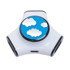 Clouds Sky Background Comic 3-port Usb Hub by BangZart