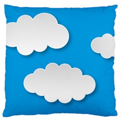 Clouds Sky Background Comic Large Cushion Case (one Side) by BangZart