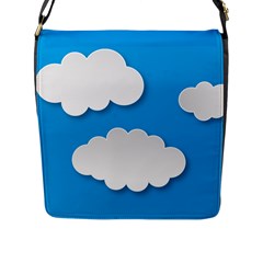 Clouds Sky Background Comic Flap Messenger Bag (l) 