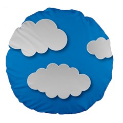 Clouds Sky Background Comic Large 18  Premium Flano Round Cushions by BangZart