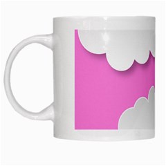 Clouds Sky Pink Comic Background White Mugs by BangZart