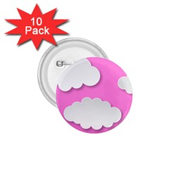 Clouds Sky Pink Comic Background 1 75  Buttons (10 Pack) by BangZart