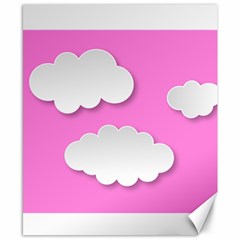 Clouds Sky Pink Comic Background Canvas 8  X 10  by BangZart