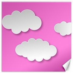 Clouds Sky Pink Comic Background Canvas 12  X 12   by BangZart