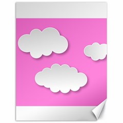 Clouds Sky Pink Comic Background Canvas 18  X 24   by BangZart