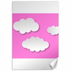 Clouds Sky Pink Comic Background Canvas 20  X 30   by BangZart