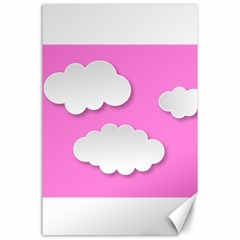 Clouds Sky Pink Comic Background Canvas 24  X 36  by BangZart