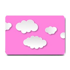 Clouds Sky Pink Comic Background Small Doormat  by BangZart