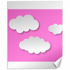 Clouds Sky Pink Comic Background Canvas 11  X 14   by BangZart