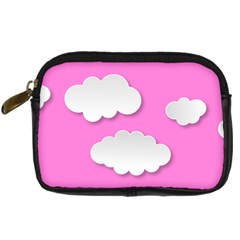 Clouds Sky Pink Comic Background Digital Camera Cases by BangZart