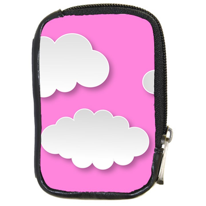 Clouds Sky Pink Comic Background Compact Camera Cases