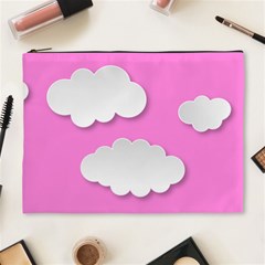 Clouds Sky Pink Comic Background Cosmetic Bag (xl) by BangZart