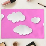 Clouds Sky Pink Comic Background Cosmetic Bag (XXL)  Front